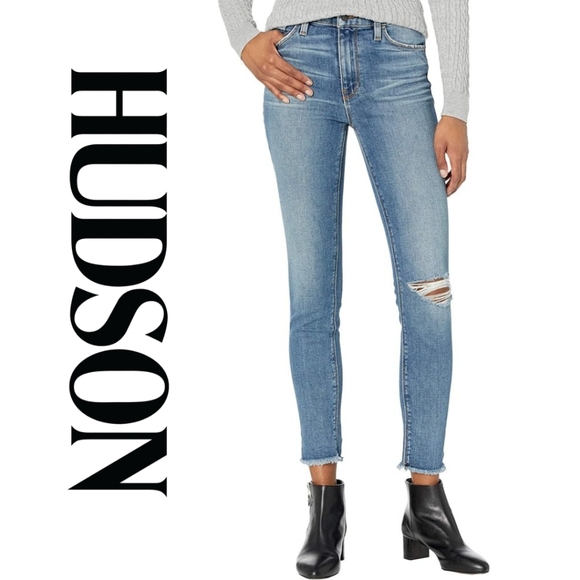 Hudson Jeans Denim - HUDSON - Jeans Barbara High-Waist Skinny Ankle in Destructed Padua 29×28